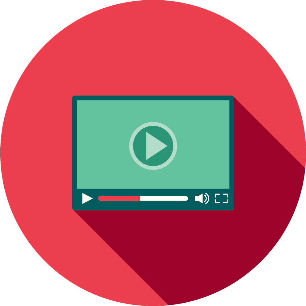 Play button icon for previewing uploaded audio and video files