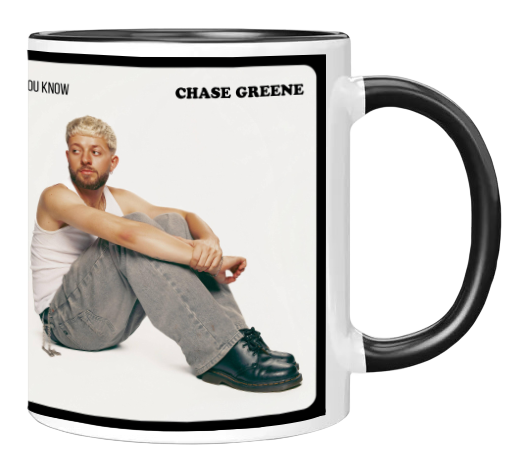 Custom print-on-demand mug featuring artist album artwork