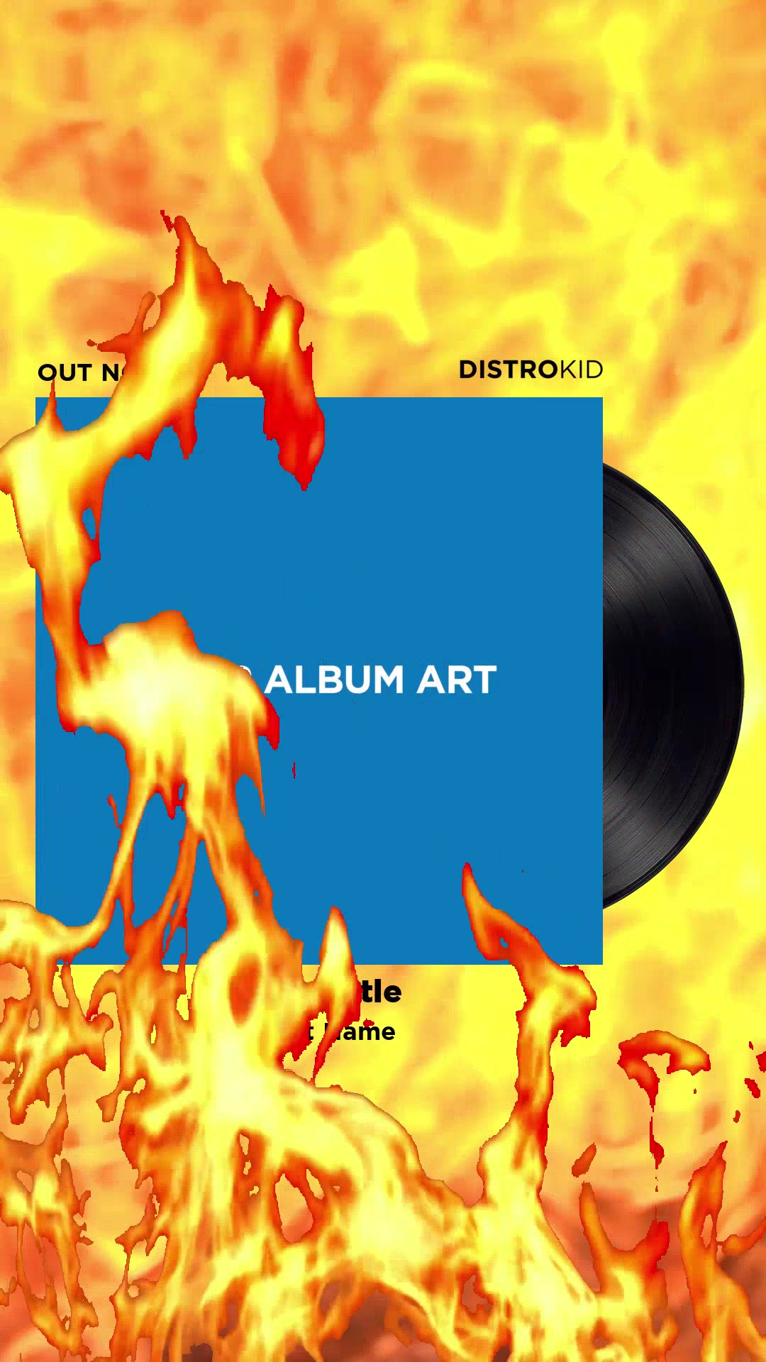 Flames-themed Mini Video template thumbnail showing fire visuals